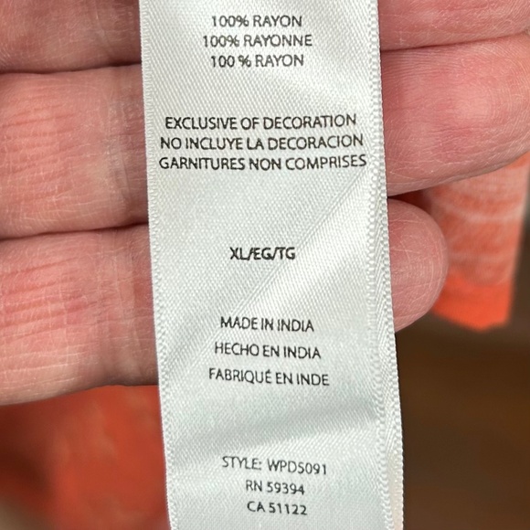 Beachlunchlounge Orange Floral Cottagecore Tiered Peasant Dress Size XL - Picture 9 of 10